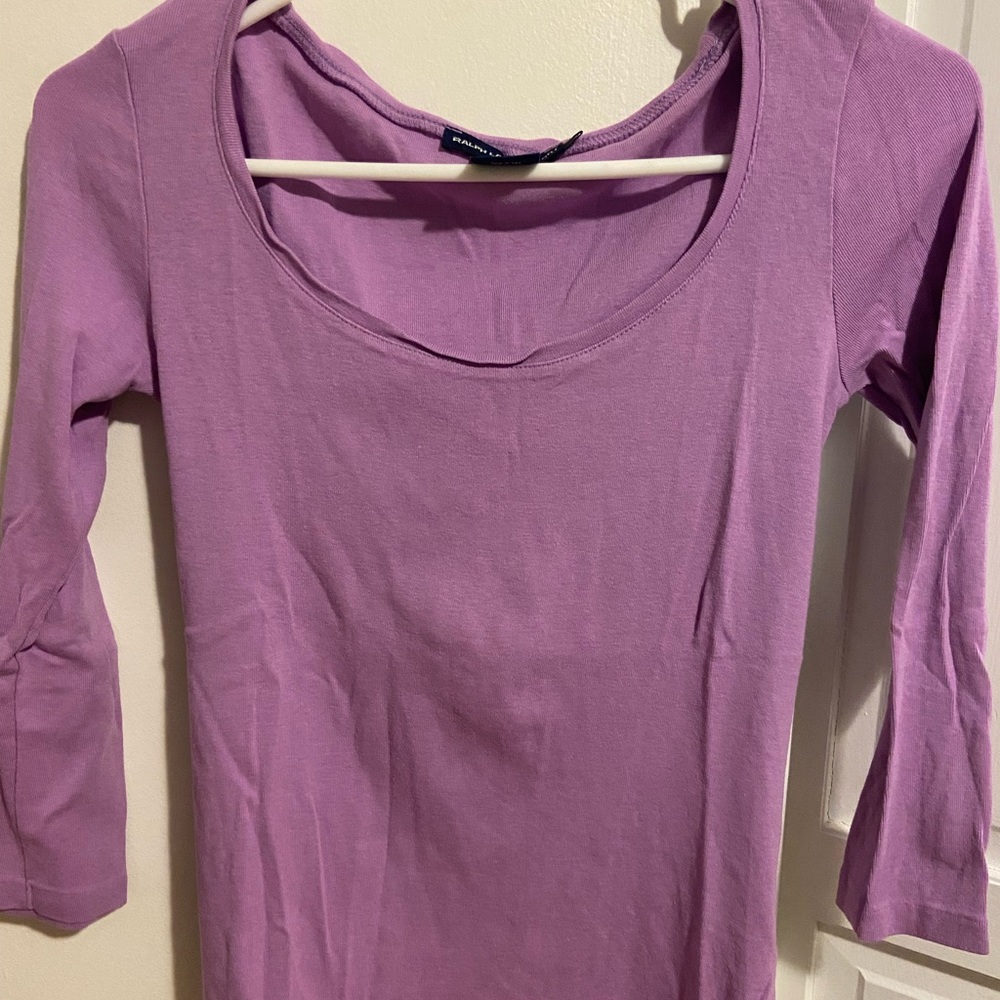 Ralph lauren purple 3/4 sleeve top NWOT size S
